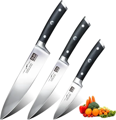Vista 9 de SHAN ZU - Cuchillo para pan de 10" - Cuchillo profesional de rebanar masa madre, hoja serrada de acero inoxidable alemán 1.4116, mango ergonómico