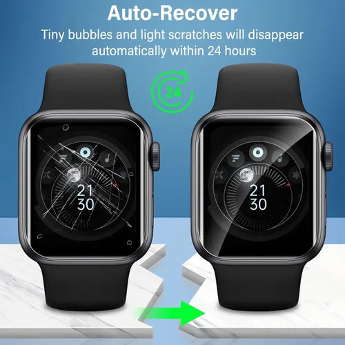 Vista 5 de Uyiton Protector de pantalla para Apple Watch Series 3/2/1 de 1.496 pulgadas, repuesto de grado militar, protector de pantalla de TPU para iWatch