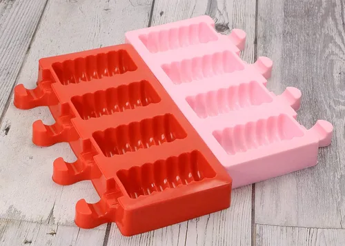 Vista 7 de Mini Skater Moldes de silicona para paletas de hielo de 4 cavidades, color aleatorio, 1 unidad