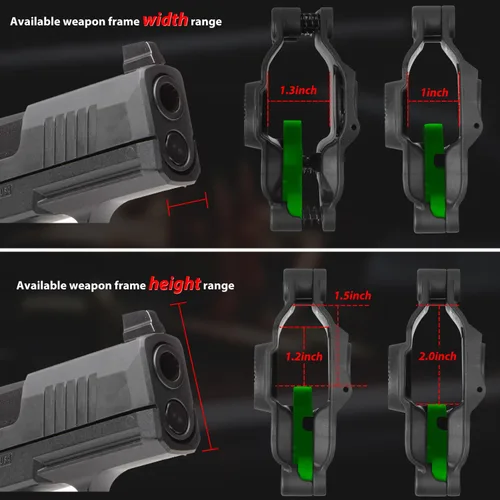 Vista 3 de Mega-Fit Holster Fit Most Popular Full Size and Compact Pistols, Trigger Guard Locking System Level Ⅱ Retention, Black