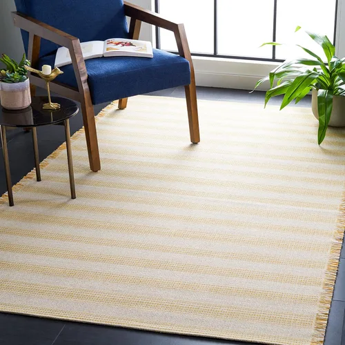 Vista 11 de SAFAVIEH Augustine Collection - Alfombra para pasillo, 2 x 9 pies, diseño de flecos de algodón a rayas, no desprende pelusa y es de fácil cuidado