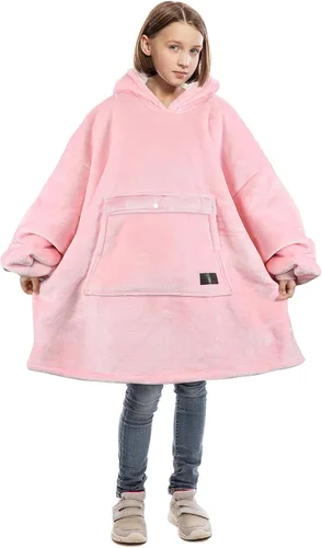 Vista 22 de Catalonia Sudadera tipo manta con capucha para niños, sudadera de sherpa extragrande para adolescentes jóvenes, idea de regalo