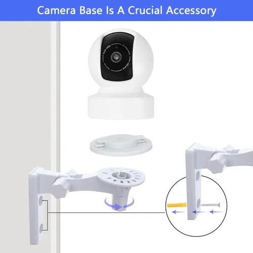 Vista 7 de Soporte de pared compatible con TP-Link Tapo C210/C200 y Kasa Indoor Pan EC70/KC410S, soporte ajustable para cámara de seguridad, rotación de 180