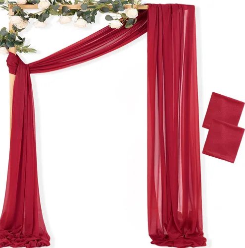 Vista 25 de MLMC 1 panel de tela para arco de boda azul bebé, 29 x 20 pies, cortinas de gasa extralargas transparentes de 6.6 yardas, paneles de cortinas