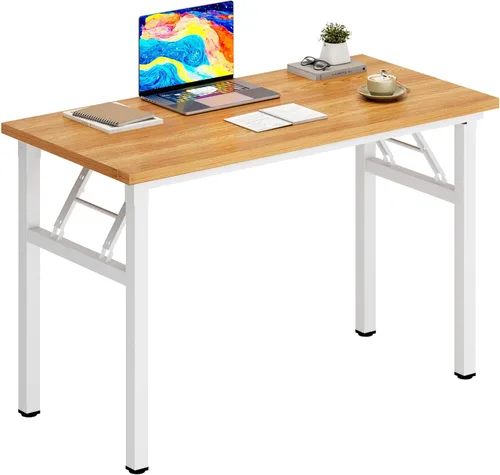 Vista 163 de DlandHome Escritorio plegable pequeño de 31.5 pulgadas, escritorio de computadora para oficina en casa, mesa plegable para espacios pequeños,