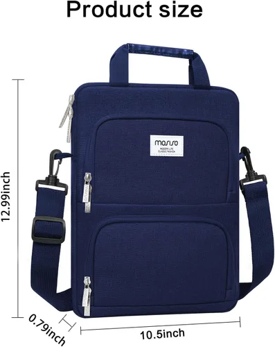 Vista 5 de MOSISO 360 - Bolsa de hombro vertical para tableta compatible con iPad Pro 13 M4 y iPad Air 13 M3 M2, iPad Pro 12.9 M2 M1 6/5ª con 2 bolsillos