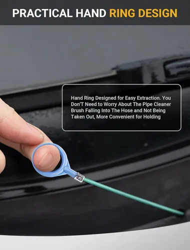 Vista 5 de Herramienta Mejorada de Limpieza de Drenaje de Techo Solar Automático, Cepillo de Drenaje Flexible de 78 Pulgadas, Limpiadores de Tubería Larga