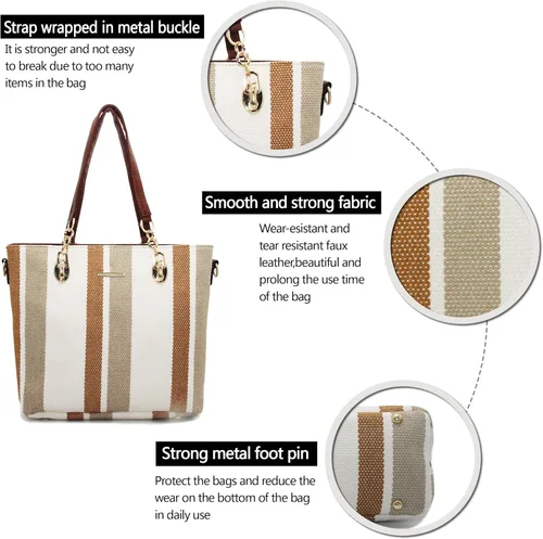 Vista 4 de 2E-youth Designer Purses and Handbags for Women Satchel Shoulder Bag Tote Top Handle Bag