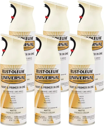 Vista 22 de Rust-Oleum 267298-6PK Pintura en aerosol martillada universal para todas las superficies, 12 onzas, blanco, paquete de 6