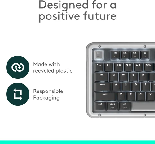Vista 7 de Logitech Alto Keys K98M - Teclado mecánico inalámbrico, teclado personalizable con junta de absorción de vibraciones, teclas retroiluminadas, Grafito