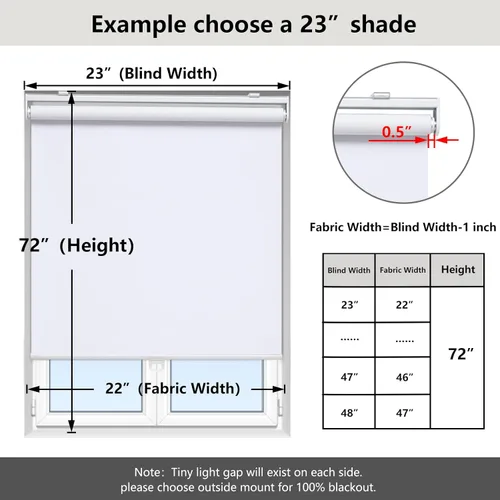 Vista 5 de AOSKY Persianas Enrollables Sin Cordón Opacas para Ventanas, Persianas Oscurecedoras de Habitación Enrolladas con Sistema de Resorte, Protección UV