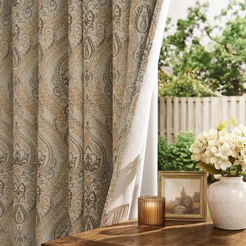 Vista 39 de jinchan Cortinas de lino texturizadas para oscurecer la sala de estar, 54 pulgadas de largo, cortinas de medallón para dormitorio, tratamientos