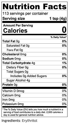 Vista 7 de Edulcorante de eritritol granular - Sustituto de azúcar 11, Keto - 0 calorías, 0 carbohidratos netos, sin OMG (2.5 libras 40 onzas)