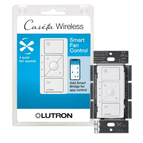 Vista 11 de Lutron Caseta Interruptor inteligente de control de velocidad de ventilador (se requiere Smart Hub Lutron), unipolar, PD-FSQN-BL, negro