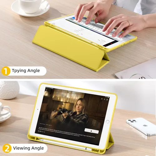 Vista 35 de Akkerds - Funda Compatible con iPad de 10.2 Pulgadas 2021/2020/2019, para iPad de 9ª/8ª/7ª Generación con Soporte para Lápiz, Funda Protectora
