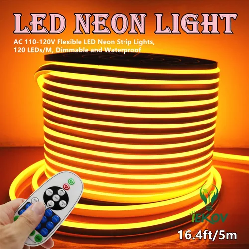Vista 2 de Tira de luces LED de neón (110 120 V, 60 ledesm, resistente al agua, 5050 SMD, con control remoto)