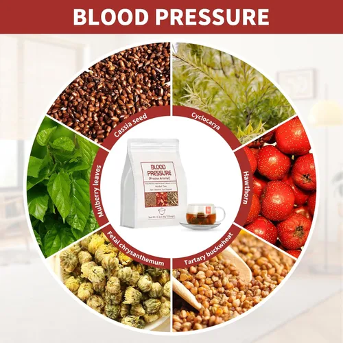 Vista 2 de Bolsas de té de presión arterial, té funcional de corazón, 0.21 oz x 30 bolsas de 5.3 onzas de mezcla china natural de té de hierbas, sin gluten