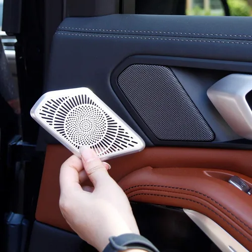Vista 3 de Aleación de aluminio de la manija de la puerta trasera del coche cubierta del altavoz ajuste para BMW X5 X7 G05 G07 2019 accesorios de coche