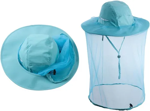 Sombrero de velo de apicultor de abeja, mosquitos, insectos, insectos, pesca, jardinería, gorra con red para la cabeza, capucha de malla para