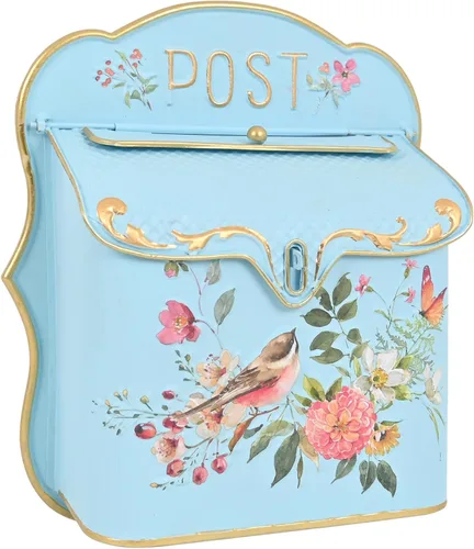 BIG FORTUNE Buzón de montaje en pared para casa exterior, buzón de puerta de metal vintage, estilo antiguo, encanto nostálgico, decoración del