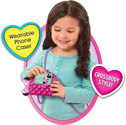 Vista 2 de Just Play - Juego de teléfono celular de Minnie Mouse Chat with Me de Disney, luces y sonidos, rellenos de cesta de Pascua, regalos, regalos
