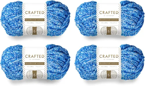 Vista 49 de Crafted By Catherine Luxe Velvet - Ovillo de hilo sólido de terciopelo, paquete de 2 unidades (10.5 onzas, 98 yardas cada madeja), color negro