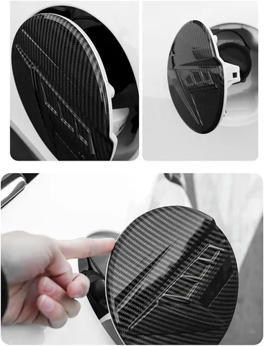 Vista 7 de BOYOUS Cubierta de tapa de tanque de combustible de grano de fibra de carbono ABS, cubierta de llenado de aceite, decoración de puerta, accesorios