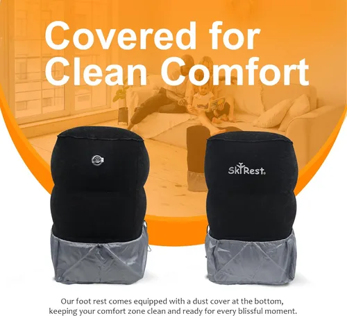 Vista 6 de Almohada inflable para reposapiés para viajes en avión - Reposapiernas ajustable para vuelos largos, extensor de asiento de avión para bebé/niño