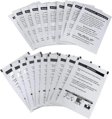 Vista 5 de Tarjetas de limpieza CR80, limpiador de lector de tarjetas de doble cara, tarjetas de limpieza de terminales de deslizamiento POS (20 unidades)