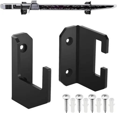 Vista 2 de Samurai - Soporte de espada horizontal para montaje en pared, soporte de acrílico para espadas, soporte de exhibición de hoja plana con tornillos