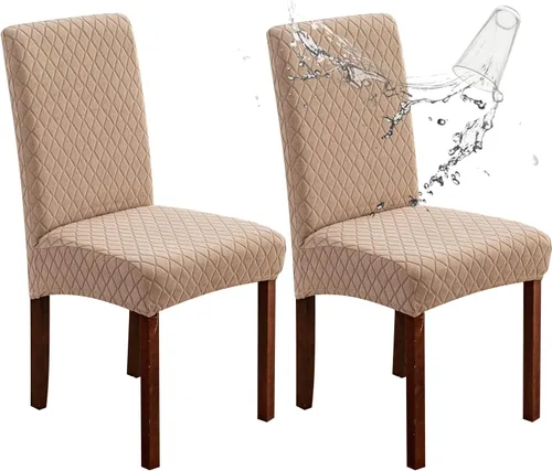 Vista 54 de Genina Juego de 4 fundas 100 % impermeables para sillas de comedor grandes, fundas protectoras elásticas para sillas Parson para el hogar
