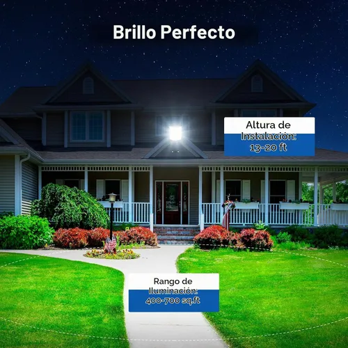 Vista 4 de Farolas solares impermeables para exteriores, 6500K 320°, gran angular, luz solar de estacionamiento 5730LED con sensor de movimiento y control