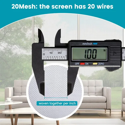 Vista 2 de Rollo de malla de acero inoxidable 304 de 36 x 200 pulgadas con guantes resistentes a puñaladas, repuesto de pantalla de ventana a prueba