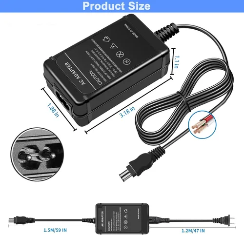 Vista 8 de TKDY AC-L200 Charger for Sony Handycam, Replacement for AC-L200 L25 Power Adapter, Compatible with DCR-DVD DCR-HC DCR-SR DCR-SX HDR-CX HDR-PJ HDR-SR