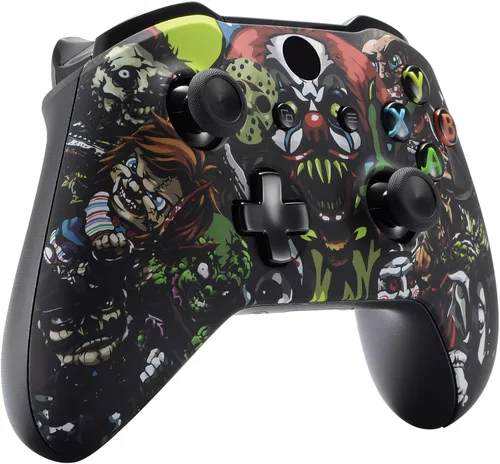 Vista 4 de eXtremeRate Scary Party Patterned Front Housing Shell Faceplate for Xbox One S & Xbox One X Controller Model 1708 - Controller NOT Included