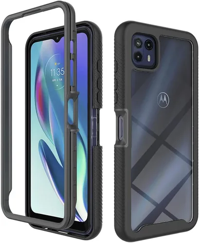 Funda protectora para Motorola Moto G50 5G, anticaídas y absorción de golpes, color negro mate de QiongNi
