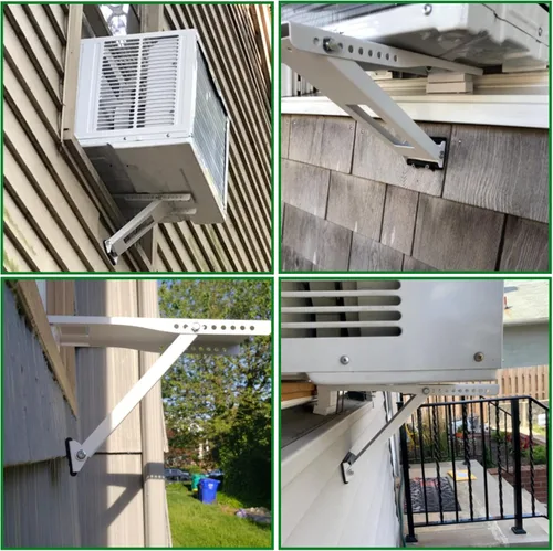 Vista 6 de Soporte de montaje de aire acondicionado para ventana, soporte universal para ventana de aire acondicionado, soportes de montaje de hasta 85 libras
