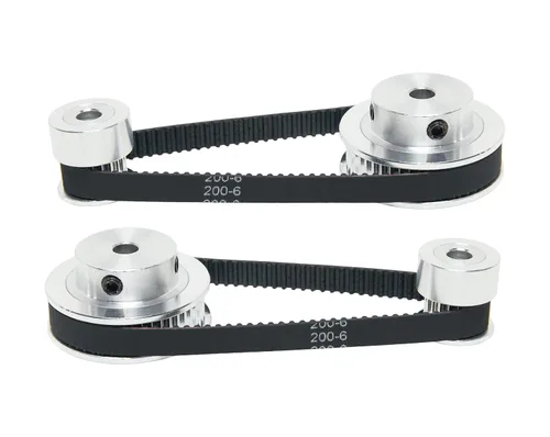 Vista 10 de Juego de 2 piezas 2GT Polea de distribución de aluminio 20 y 36 dientes 5 mm de orificio Rueda sincrónica con 2 piezas Longitud de 200 mm, ancho