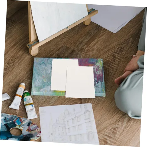 Vista 7 de Gogogmee 20 Sheets Handmade Cotton Watercolor Paper Deckled Edge Textured Art Paper for Painting Crafts Wedding Invitations Durable Medium Rough