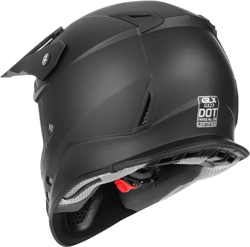 Vista 2 de GLX GX23 - Casco para Dirt Bike/Motocross - Negro Mate, Pequeño - Aprobado por el DOT