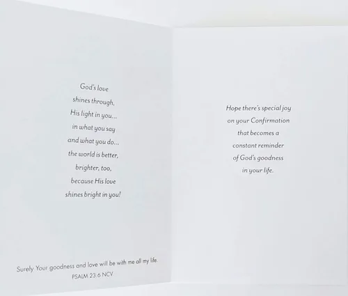 Vista 2 de Greeting Card Bendiciones en tu confirmación para ella - Recordatorio de la bondad de Dios en tu vida