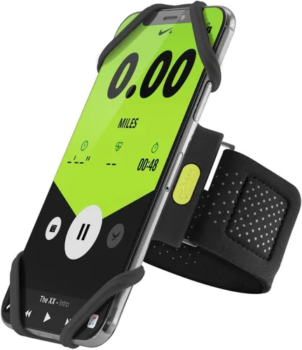 Vista 10 de BONE Correa para correr con correa para teléfono, de silicona, agradable al tacto y lavable, soporte universal de teléfono de entrenamiento