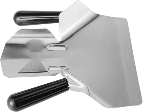 Vista 4 de JEUIHAU 2 cucharas de acero inoxidable para papas fritas de doble mango, bolsa comercial de acero inoxidable para palomitas de maíz, papas fritas