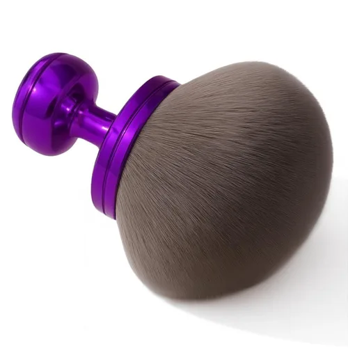 Vista 6 de Brocha de base Kabuki con parte superior plana en ángulo, cepillo vegano para mezclar y pulir maquillaje facial y corporal, autobronceador, cepillo