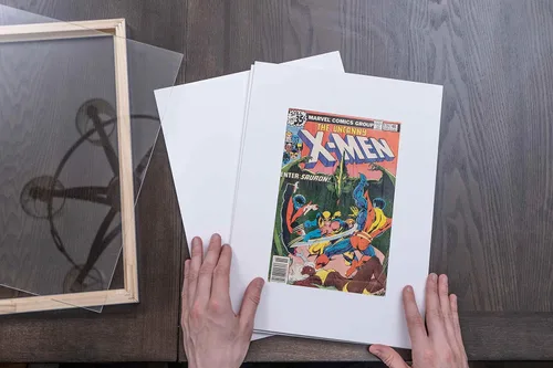 Vista 6 de Marco de cómics de 6 cómics, marco negro para collage de cómics con alfombrilla negra para mostrar 6 libros de cómics de la Edad de Plata