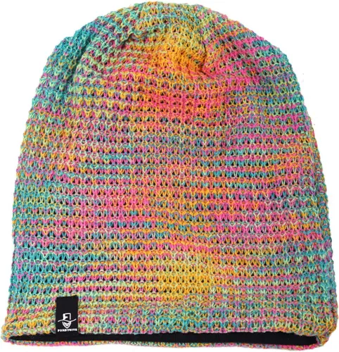 Vista 3 de VECRY Gorro de punto holgado para mujer, diseño de calavera, acanalado, boina para invierno y verano