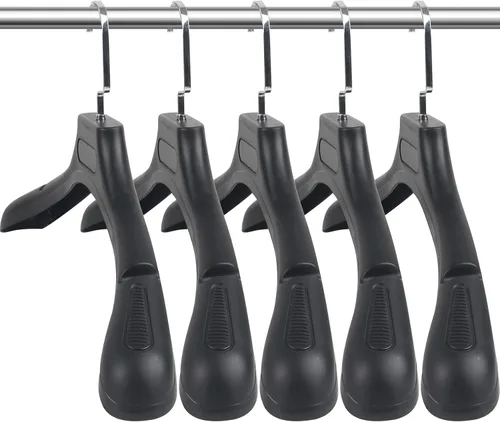 Vista 11 de DEDU Perchas de traje para hombres, paquete de 10 perchas para suéteres, sin protuberancia, antideslizantes, ancho de 17.7 pulgadas, perchas