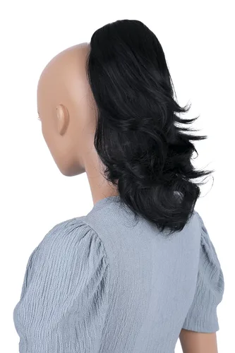Vista 37 de PRETTYSHOP - Extensión de cabello rizado voluminoso, cola de caballo de 14 pulgadas con clip, resistente al calor