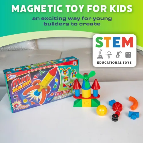 Vista 2 de POPULAR PLAYTHINGS Mag Builder - Juego de construcción magnética, juguete de conexión magnética para la imaginación y el juego creativo, regalo