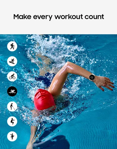 Vista 4 de Samsung Reloj inteligente Galaxy Watch 4 con Bluetooth y GPS, 1.732 pulgadas - Plata (renovado)